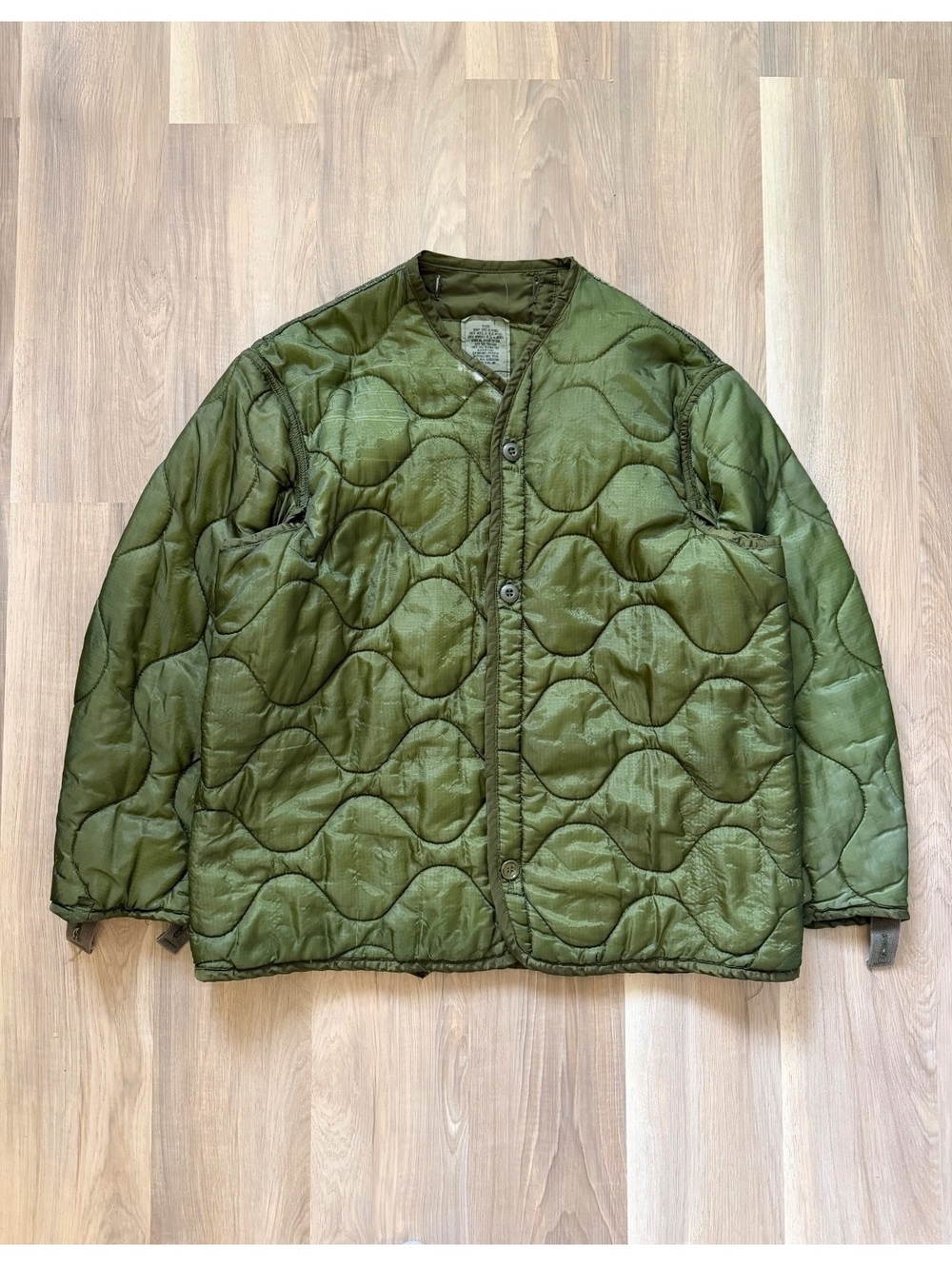 Vintage Military Surplus Liner Forest Green Quilted Jacket